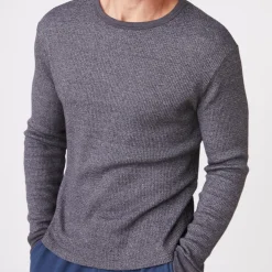 Men's Tops*MONROW Thermal Long Sleeve Crew FADEDBLACK