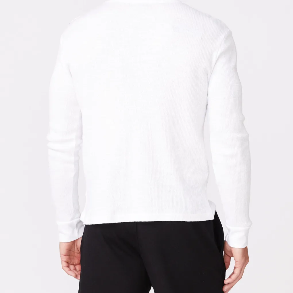 Men's Tops|Mens Sale*MONROW Thermal Long Sleeve Crew WHITE