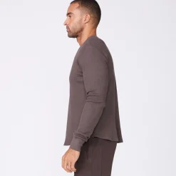 Men's Tops|Mens Sale*MONROW Thermal Long Sleeve Crew COCOA