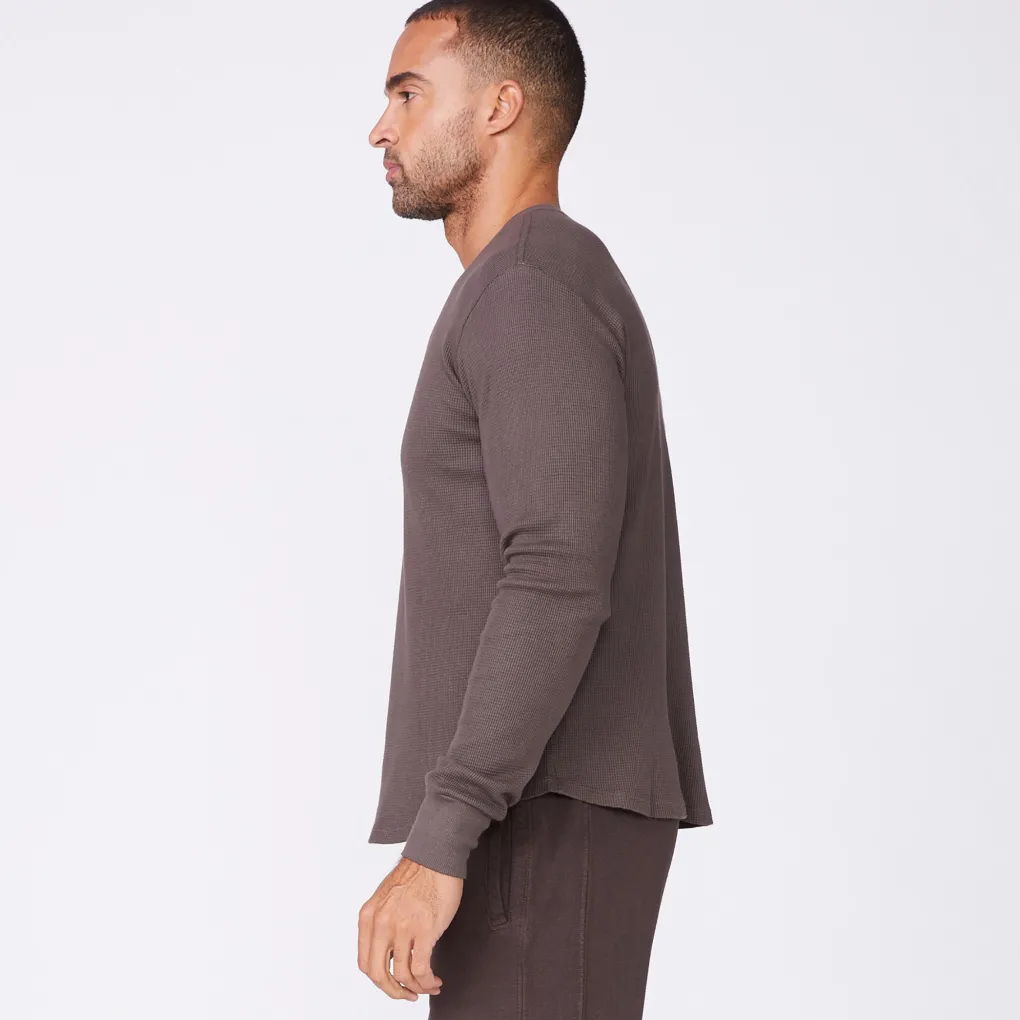 Men's Tops|Mens Sale*MONROW Thermal Long Sleeve Crew COCOA