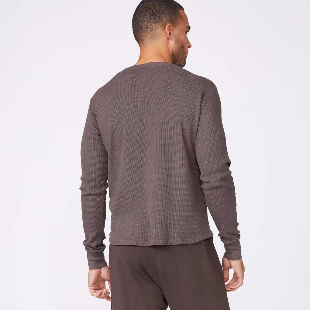 Men's Tops|Mens Sale*MONROW Thermal Long Sleeve Crew COCOA