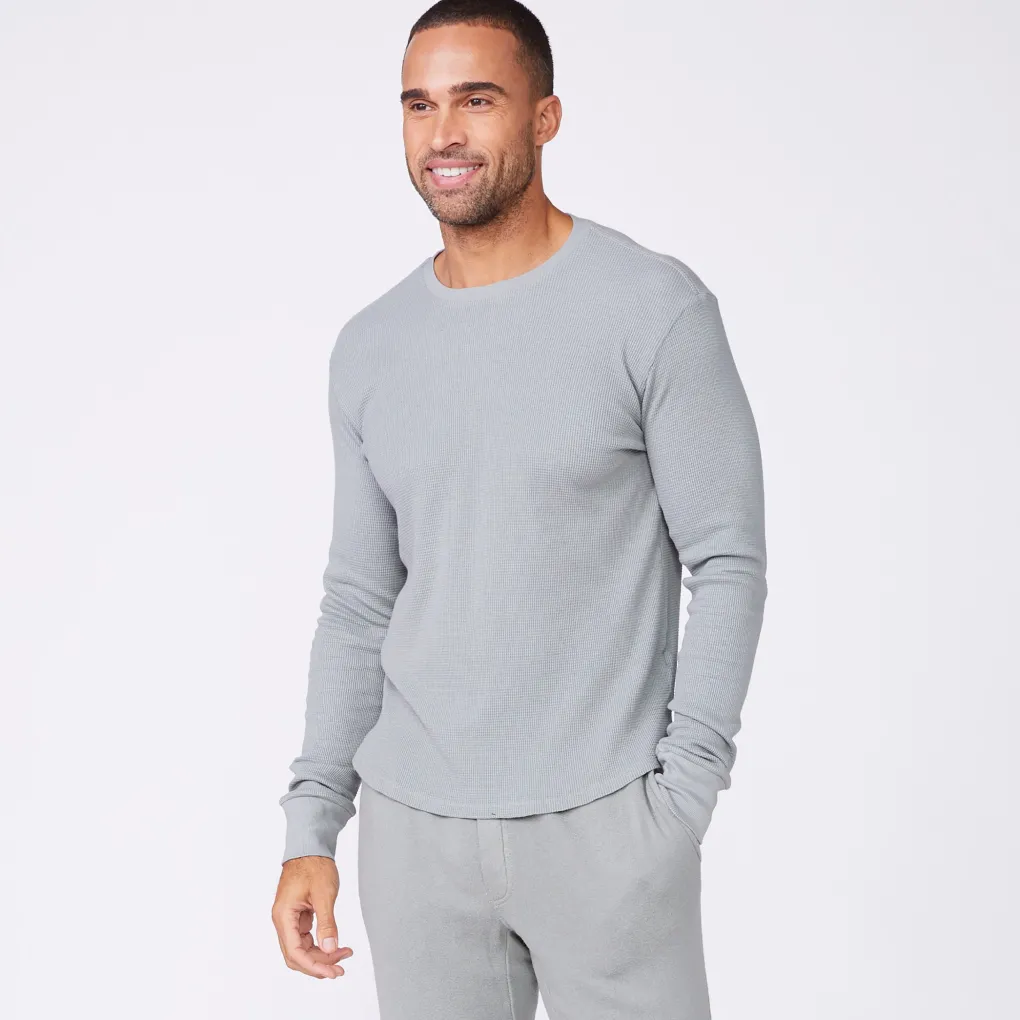 Men's Tops|Mens Sale*MONROW Thermal Long Sleeve Crew GUNMETAL