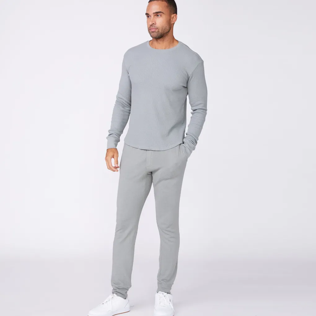 Men's Tops|Mens Sale*MONROW Thermal Long Sleeve Crew GUNMETAL