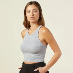Tanks*MONROW The Ultimate Cropped Tank HEATHERGREY