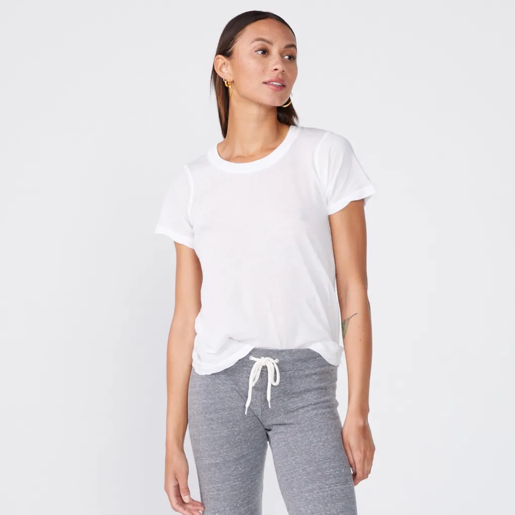 Tees*MONROW Tissue Fitted Crew Neck Tee - Color WHITE