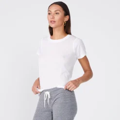 Tees*MONROW Tissue Fitted Crew Neck Tee - Color WHITE