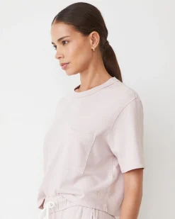 Tees*MONROW Vintage Fleece Pocket Crew CHALKPINK