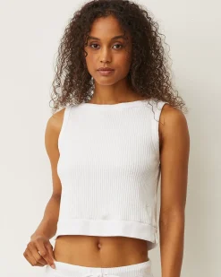 Tanks*MONROW Waffle Boxy Tank WHITE