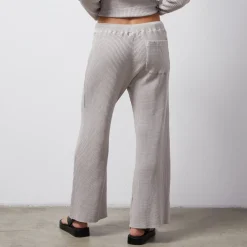Sweats*MONROW Waffle Crop Lounge Sweat STONEGREY
