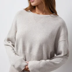 Sweaters*MONROW Wool Cashmere Crew Neck Sweater OATMEAL