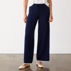 Sweats*MONROW Wool Cashmere Wide Leg Sweat NAVY