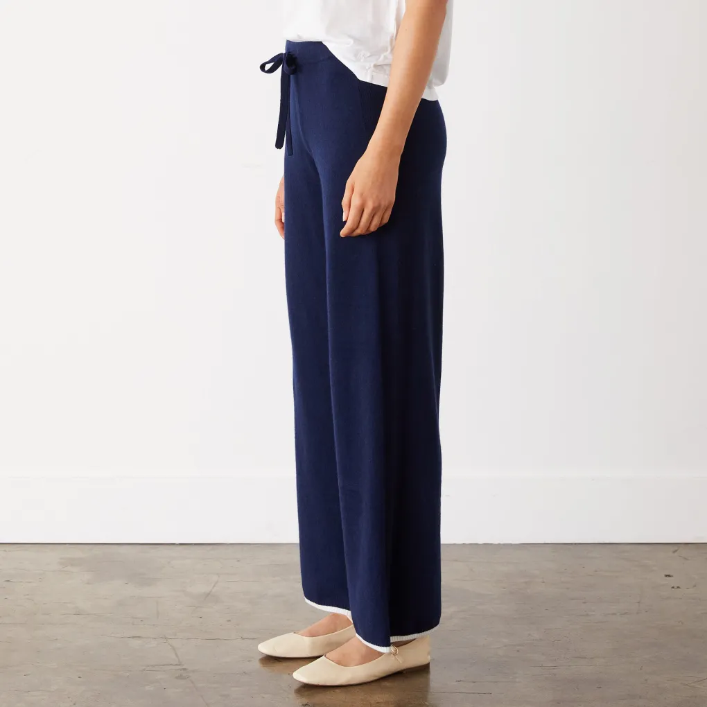 Sweats*MONROW Wool Cashmere Wide Leg Sweat NAVY