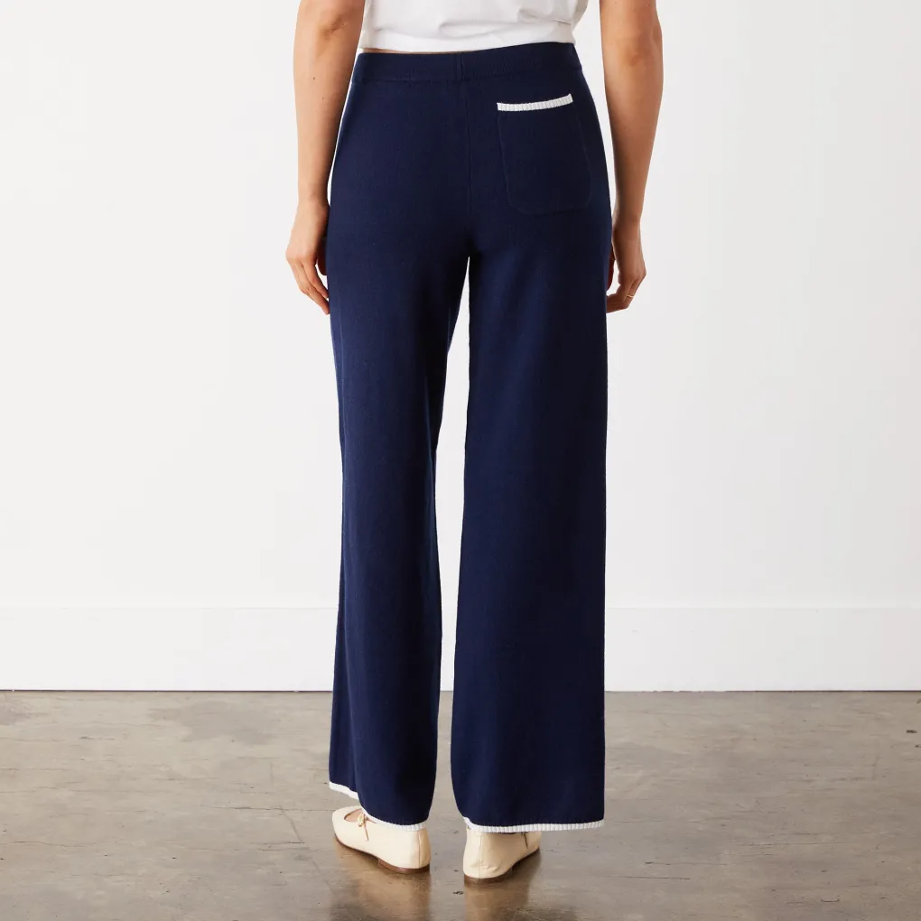 Sweats*MONROW Wool Cashmere Wide Leg Sweat NAVY
