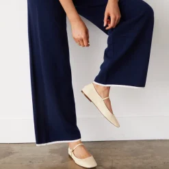 Sweats*MONROW Wool Cashmere Wide Leg Sweat NAVY