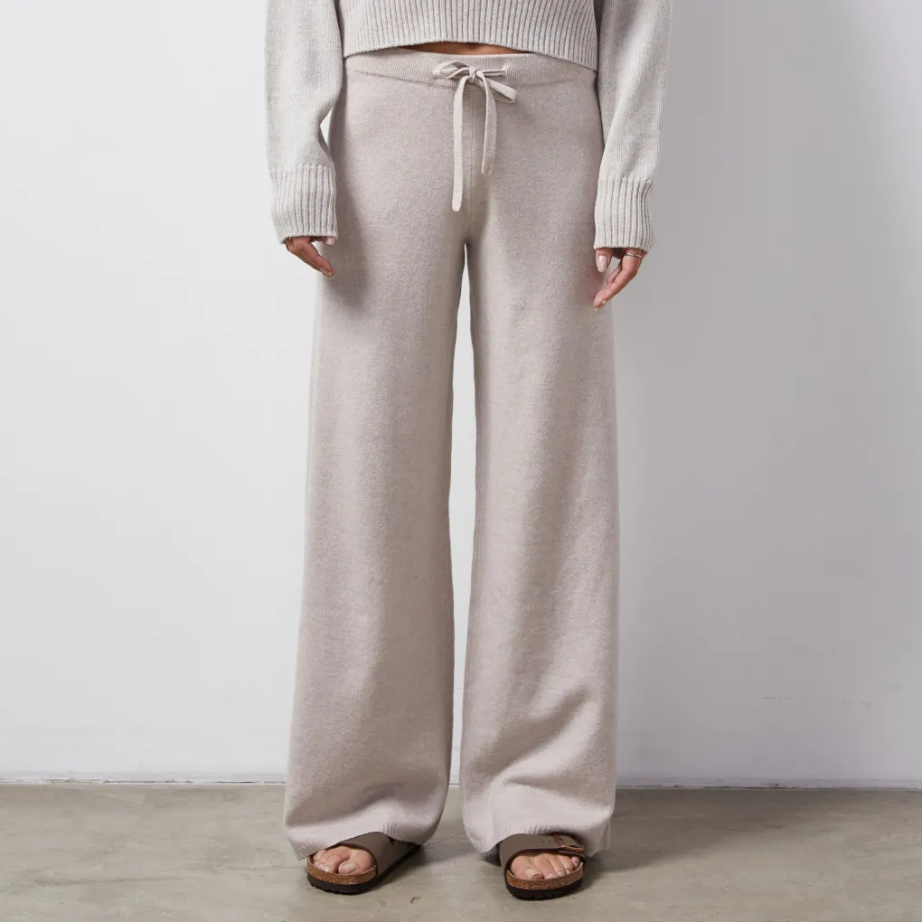 Sweats*MONROW Wool Cashmere Wide Leg Sweat OATMEAL