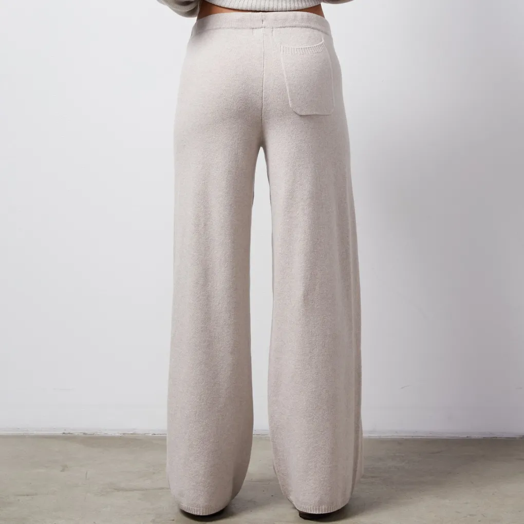 Sweats*MONROW Wool Cashmere Wide Leg Sweat OATMEAL